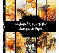 Watercolor Honey Bee Scrapbook Paper, Honeycomb Junk Journal Paper, Sweet Decorative Paper, DIY Projects, Origami Paper, Collage Sheets, Decoupage Paper, 8,5" by 8,5" inches, 10 Designs, 40 Pages