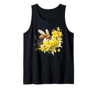 Watercolor Honeybee Yellow Flowers Pollinator Art Tank Top