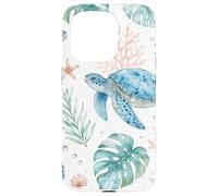 Watercolor Honu Sea Turtle - Tropical Beach Coastal Boho Case for iPhone 15 Pro