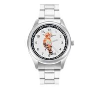 Watercolor Hoopoe Bird Personalized Quartz Watch Stainless Steel Wrist Watches with Arabic Numerals for Men Women