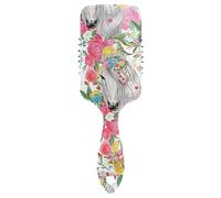 Watercolor Horse and Flowers Wet Brush Detangling Hair Brush for Girls Women Air Cushion Comb Wet And Dry Hairbrush Wetbrush