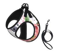 Watercolor Horse Roses Flowers,Pet Harness,Adjustable Reflective Dog Harness,Pet Leash Vest,S