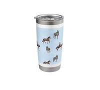 Watercolor Horses and Stars on Light Blue Stainless Steel Insulated Tumbler