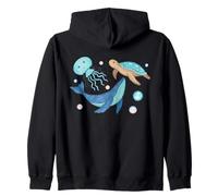 Watercolor illustration Underwater world Zip Hoodie