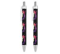 Watercolor Ink Billiards Retractable Ballpoint Pen Black Ink Writing Pens for Work Office 2 PCS