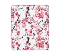 Watercolor Ink Blossom Tree Pink Cherry Flowers Art Vertical Rubber Lock Edge Mouse Pad, Suitable For Computer Desks 7.9X9.4 Inch