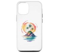 Watercolor Island Tropical Sunset Illustration Case for iPhone 12/12 Pro
