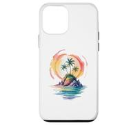 Watercolor Island Tropical Sunset Illustration Case for iPhone 12 mini