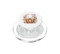 Watercolor Jack-o'-Lantern Autumn Floral Wreath PopSockets PopGrip for MagSafe