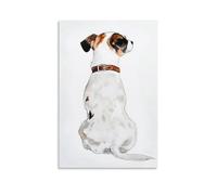 Watercolor Jack Russell Terrier Wall Art, Colorful Cute Pet Canvas Prints Hanging Paintings Poster, Whimsical Animal Wall Decor Perfect for Kids Room Nursery Pl 24x36inch(60x90cm)