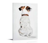Watercolor Jack Russell Terrier Wall Art, Colorful Cute Pet Canvas Prints Hanging Paintings Poster, Whimsical Animal Wall Decor Perfect for Kids Room Nursery Pl 12x18inch(30x45cm)