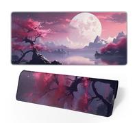 Watercolor Japanese Large Gaming Mouse Pad,Japanese Mouse Pad 31.5 x 11.8 in Mat Desk Pad,Large Desk Mat,Extended Keyboard Mousepad with Non-Slip Base and Stitched Edge for Desk Home Office