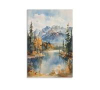 Watercolor Jasper National Park Painting, Canada Travel Poster 20x30inch(50x75cm)