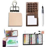 Watercolor Kit, Compact Travel Palette, Mini 24 Shade Paint Set with Vibrant Tones Lightweight Design for Field Art Journaling Quick Creative, Perfect for Students Artists Mobile Painting