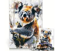 Watercolor Koala Bear Jigsaw 1000 Pieces for Teenagers Reasoning Skill Serene Escape Sharp Cut Thoughtful Gift (38x52cm)