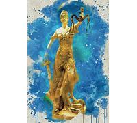 Watercolor Lady of Justice: Blank Lined Notebook, Journal or Diary