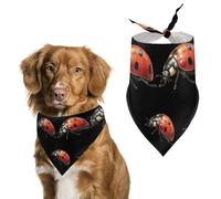 Watercolor Ladybug Dog Scarf Triangle Bandana Cat Soft Puppy Scarfs for Small Medium Pets