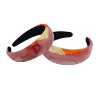 Watercolor Landscape Mountains Sunrise Forest Hairbands for Women Girls, 2 Packs Wide Head Bands Hoops for Hair, Velvet Thick Padded Hairband Hair Band Hoops