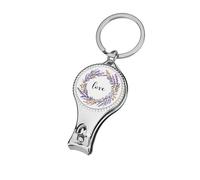 Watercolor Lavender Wreath with Words Love Nail Clippers Toenail Clipper Cutters Professional Nail Trimmer Nail Cuticle Cutter for Women Men