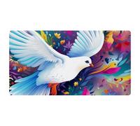 Watercolor Leaf White Pigeon-1968 Deluxe Kitchen Mats for Floor,Machine Washable & Waterproof, Quick Dry & Non-Slip Floor Comfort Mats with Retro Vintage Design