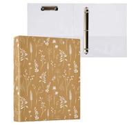Watercolor Leaves Caramel Fall Morandi 3 D-Ring Binder A4 1 Pack with 200 Sheet for Kids School Supplies Women Men Office