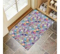 Watercolor Leaves Doormat - Inside And Outside Welcome Mat, Multicolor Indoor Front Doormat With Non-Slip Backing, Heavy Duty Entrance Mat, 45 X 75 Cm Art Deco