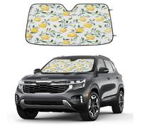 Watercolor Lemon Branch Car Windshield Sun Shade Foldable Reflective Sunshade UV Protection Heat Block Front Window Shade for Car Truck SUV Keeps Interior Cool with Suction Cups