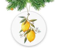 Watercolor Lemon Fruits Tree Decorations Beautiful Xmas Pendant Funny Xmas Hanging Ornament For Wedding New Years Home Decor