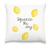 Watercolor Lemon Pun “Squeeze The Day” Quote Cushion Case Cozy Cushion Cover Modern Throw Pillow Case For Car Home Chair 45X45Cm