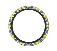 Watercolor Lemons Blossoms Leaves Steering Wheel Cover