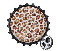 Watercolor Leopard Print Brown Spots Bottle Opener Round Fridge Magnets Beverage Beer Magnetic Bottle Cap Opener for Fridge, Kitchen, Office