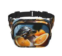 Watercolor Lighthouse Fantasy Light Fanny Pack for Women Men Fashion Waist Pack Adjustable Belt Bag for Workout Running Travelling Casual Waist Bag, Turtles Emerging From Oranges, One Size
