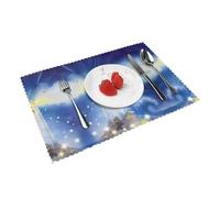 Watercolor Lighthouse Fantasy Light Patterned Placemats, Insulated Placemats, 4 Piece Set, Perfect for Family Dining and Parties