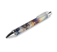 Watercolor Lighthouse Rocky Shore Retractable Ballpoint Pen Black Ink 0.5mm Ball Point Pens Smooth Writing Accessories For Note Taking