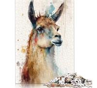 Watercolor Llama Design Puzzle Jigsaws 1000 Pieces for Adults Puzzle Jigsaws for Adults Relax Puzzles Games 1000pcs (75x50cm)