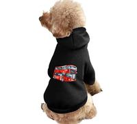 Watercolor London Bus Dog Hoodies Hooded Sweatshirts Pet Costmes Puppy Pullover Cat Clothes Top