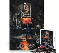 Watercolor London by Night Jigsaw Puzzles 1000 Piece for Teenagers Focus Training Happy Idle Time Tight Join Lovely Gift (50x75cm)