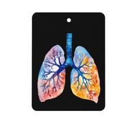 Watercolor Lungs Funny Car Aromatherapy Tablets Air Freshener Hanging Scented Cards for Rooms Bathrooms Wardrobe Square