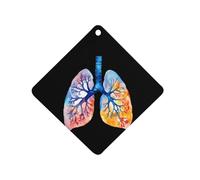 Watercolor Lungs Funny Car Aromatherapy Tablets Air Freshener Hanging Scented Cards for Rooms Bathrooms Wardrobe Rhombus