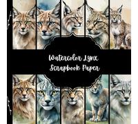 Watercolor Lynx Scrapbook Paper, Cat Junk Journal Paper, Forest Animal Decorative Paper, DIY Projects, Origami, Collage Sheets, Deecoupage Paper, 10 Designs, Double Sided
