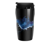 Watercolor Manta Ray Galaxy Coffee Cup Reusable Travel Mug Double Wall Thermal Insulated with Lid Hot Cold Drinks