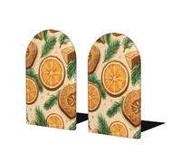 Watercolor Maple Leaf Book Ends 1 Pair Autumn Leaves Wooden Bookends for Shelves Heavy Duty Bookshelf Holder with Anti Slip Base, Book Stopper for Home Office Library