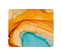 Watercolor Marble Gaming Mousepad Amber Spots Azure Smears Orange Turquoise Mouse Pad Mouse Mat for Computer Desk Laptop Office 11.8" x 9.8" Non-Slip Rubber