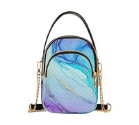 Watercolor Marble Purple Mini Phone Purse, Watercolor Marble Purple