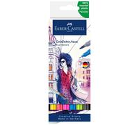 Faber-Castell Creative Studio Goldfaber Aqua Dual Marker, Multicoloured, Wallet of 6, Art, Craft, Drawing, Sketching, Home, School, University, Colouring