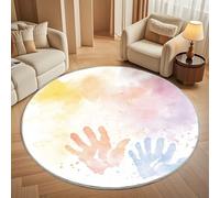 Watercolor Masturbation Graffiti Round Rugs 180cm, Non Slip Area Rugs for Bedroom & Living Room - Soft Machine Washable White Circle Carpet, Non Shedding Floor Mats for Home Room Decorative
