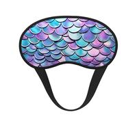 Watercolor Mermaid Eye Mask for Sleeping Soft Satin Sleep Shade Cover Blindfold with Elastic Strap Travel Nap Blackout Eye Shade Cover for Women Men