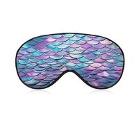 Watercolor Mermaid Sleeping Mask Sleep Mask for Side Sleeper Relaxing Zero Pressure Night Blindfold Light Block-Out Eye Mask for Sleep with Easy Adjustable Strap