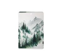 Watercolor Misty Forest With Mountains Car Air Fresheners 4 Pcs Hanging Scented Cards Fragrance Scented Cards For Car Aromatherapy Tablets