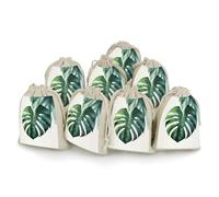 Watercolor Monstera Leaf 8 PCS Muslin Bags with Drawstring Sachet Bags Empty Small Cotton Drawstring Bag Muslin Reusable & Washable Cotton Bag for Herb Spice Candy Soap Jewelry Wedding Gift Pouches